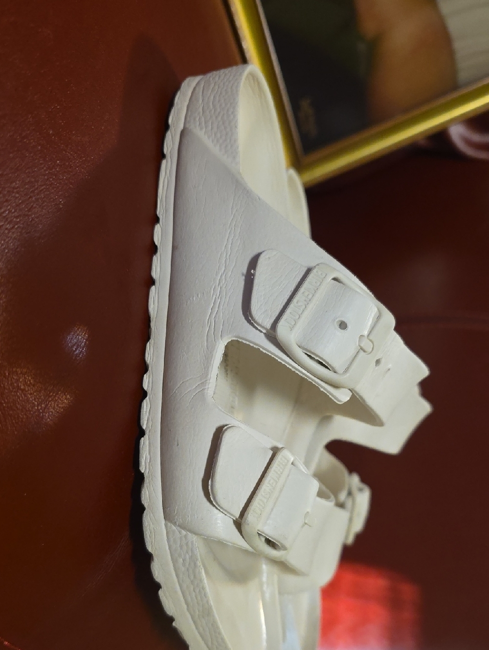 Birkenstock White Two-Buckle Sandals
